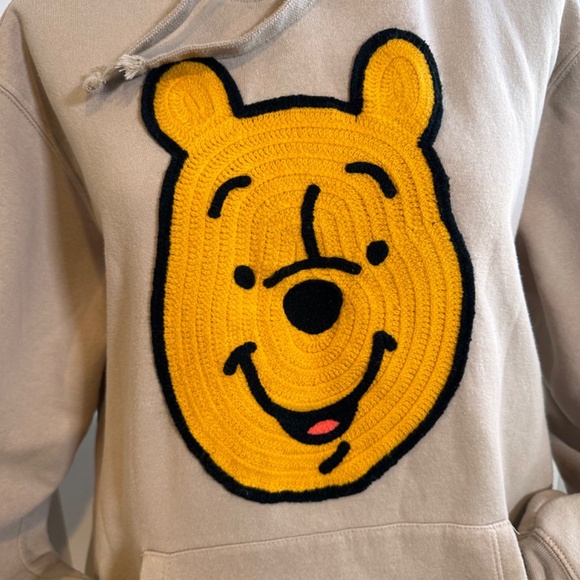 Disney Winnie the Pooh Embroidered Women’s Pullover Hoodie Sand -XL Comfy - Picture 2 of 7